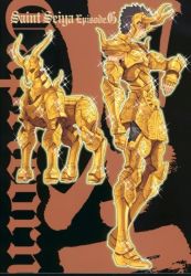 Rule 34 | armor, capricorn shura, goat, gold, golden, horns, knight, official art, okada megumu, ornament, saint seiya, saint seiya episode g, zodiac