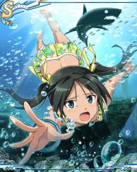 Rule 34 | 1girl, bikini, female focus, francesca lucchini, full body, ocean, official art, solo, strike witches, swimming, swimsuit, underwater, water, world witches series