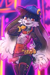 Rule 34 | 1boy, abstract background, absurdres, animal ears, black hair, cat ears, cat tail, clothes lift, collar, crossdressing, dimwitdog, dress, dress lift, erection, eyelashes, eyeshadow, fishnet armwear, fishnet legwear, fishnets, furry, gloves, hat, highres, kaze no klonoa, klonoa, looking at viewer, makeup, male focus, medium penis, neon lights, open mouth, penis, precum, presenting, prostitution, revealing clothes, smile, standing, tail, testicles, trap, uncensored, very long ears, wide hips, yellow eyes