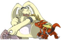 Rule 34 | 3others, angoramon, digimon, digimon (creature), guilmon, highres, lopmon, multiple others, rabbit, tail, wings