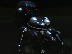 Rule 34 | 3d, dark, ghost in the shell, highres, mecha, no humans, realistic, robot, tachikoma, wallpaper