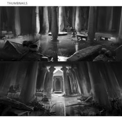 Rule 34 | assassin&#039;s creed: origins, assassin&#039;s creed (series), column, commentary request, courtyard, darkhikari, destruction, egyptian, english text, grass, greyscale, highres, jug (bottle), letterboxed, monochrome, no humans, pillar, pot, sarcophagus, scenery, signature, table, temple, water