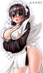 Rule 34 | 1girl, breasts squeezed together, breasts, cleavage, iroha (samurai spirits), maid, morimoto kiyona, samurai spirits, solo