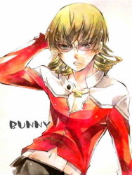 Rule 34 | 10s, 1boy, bad id, bad pixiv id, barnaby brooks jr., blonde hair, glasses, green eyes, jacket, jewelry, male focus, marker (medium), marui shiro, necklace, red jacket, solo, tiger &amp; bunny, traditional media