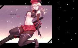 Rule 34 | 10s, 1girl, alisa ilinichina amiella, artist request, blonde hair, blue eyes, boots, breasts, character name, copyright name, elbow gloves, fingerless gloves, gloves, god eater, gun, hat, highres, long hair, looking at viewer, midriff, navel, pantyhose, plaid, plaid skirt, skirt, solo, suspenders, thigh boots, thighhighs, underboob, uniform, wallpaper, weapon