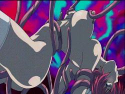 Rule 34 | 10s, 1girl, animated, animated gif, ass, breasts, in&#039;youchuu etsu, large breasts, long hair, lowres, nipple pull, nipple stimulation, nipples, pale skin, saliva, screencap, shiratori mikoto, solo focus, tentacle sex, tentacles, triple penetration