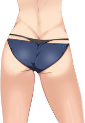 Rule 34 | 1girl, absurdres, ass, ass focus, bikini, blue bikini, breasts, butt crack, cleavage, gluteal fold, highres, layered bikini, lycoris recoil, navel, nishikigi chisato, simple background, solo, swimsuit, tetsuado, thighs, thong, whale tail (clothing), white background