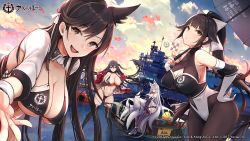 Rule 34 | 4girls, :d, animal ears, armpits, atago (azur lane), atago (stunning speedster) (azur lane), azur lane, bare shoulders, bikini, bird, black bikini, black hair, black thighhighs, bow, breasts, brown eyes, brown pantyhose, car, chick, cleavage, cleavage cutout, clothing cutout, covered navel, extra ears, fox ears, fox girl, fox tail, hair bow, hair flaps, halterneck, hand on own hip, highleg, highleg bikini, highleg leotard, holding, jacket, kitsune, large breasts, leotard, long hair, looking at viewer, manjuu (azur lane), mappaninatta, military, military vehicle, mole, mole under eye, motor vehicle, multi-strapped bikini bottom, multiple girls, multiple tails, navel, off shoulder, official alternate costume, official art, open clothes, open jacket, open mouth, outdoors, outstretched arm, pantyhose, ponytail, race queen, red jacket, shinano (azur lane), shinano (moonlit chrome) (azur lane), ship, shrug (clothing), smile, sports car, stomach, string bikini, swimsuit, taihou (azur lane), taihou (enraptured companion) (azur lane), tail, takao (azur lane), takao (full throttle charmer) (azur lane), thighhighs, umbrella, very long hair, warship, watercraft, white leotard