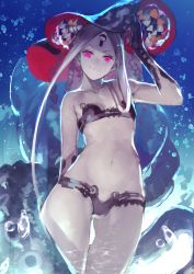 Rule 34 | 1girl, abigail williams (fate), abigail williams (swimsuit foreigner) (fate), abigail williams (swimsuit foreigner) (first ascension) (fate), absurdres, bare shoulders, bikini, black bikini, black bow, bow, breasts, closed mouth, collarbone, colored skin, double bun, fate/grand order, fate (series), forehead, hair bun, highres, keyhole, long hair, looking at viewer, micro bikini, multiple bows, navel, orange bow, parted bangs, peperon (peperou), pink eyes, sidelocks, small breasts, smile, swimsuit, tentacles, thighs, third eye, underwater, very long hair, white hair, white skin