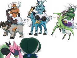 Rule 34 | 10ma10dantali0n, 1girl, 3boys, 6+others, angry, blood, calyrex, closed mouth, cobalion, creatures (company), crossed arms, diancie, disgust, embarrassed, expressionless, forced, full body, game freak, gen 5 pokemon, gen 6 pokemon, gen 8 pokemon, horns, humiliation, landorus, landorus (incarnate), legendary pokemon, looking at another, meloetta, meloetta (aria), motion lines, multiple boys, multiple girls, multiple others, mythical pokemon, nintendo, no humans, pokemon, pokemon (creature), riding, riding pokemon, shaded face, simple background, single horn, sitting, smile, standing, tears, terrakion, thundurus, thundurus (incarnate), tornadus, tornadus (incarnate), virizion, wavy mouth, white background