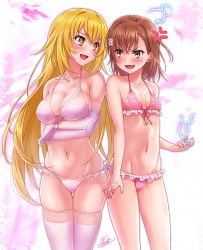 Rule 34 | + +, 2girls, angry, bad id, bad pixiv id, bikini, biribiri, blonde hair, blush, breasts, brown eyes, brown hair, cleavage, collarbone, elbow gloves, electricity, electrokinesis, fantasy, feet out of frame, frilled bikini, frills, front-tie bikini top, front-tie top, gloves, hair between eyes, hair ornament, halterneck, isshi pyuma, large breasts, long hair, looking at another, medium hair, misaka mikoto, multiple girls, navel, open mouth, pink bikini, psychic, revision, science fiction, shokuhou misaki, short hair, small breasts, smile, sparkle, sparkling eyes, star-shaped pupils, star (symbol), stomach, swimsuit, symbol-shaped pupils, thighhighs, thighs, toaru kagaku no railgun, toaru majutsu no index, toaru majutsu no index gaiden: toaru kagaku no mental out, twitter username, v-shaped eyebrows, very long hair, white gloves, yellow eyes