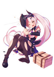 Rule 34 | 1girl, alternate costume, apron, armband, ass, black footwear, black pantyhose, blush, bow, bowtie, box, breasts, brown eyes, bullet, buttons, choker, collarbone, crescent, crescent earrings, damaged, detached sleeves, earrings, enmaided, feet, five-seven (girls&#039; frontline), floating hair, frilled apron, frilled armband, frilled choker, frilled skirt, frilled sleeves, frills, full body, girls&#039; frontline, gun, hair ornament, hair ribbon, hairclip, handgun, headdress, highres, holding, holding pan, jewelry, large breasts, long hair, looking at viewer, maid, maid apron, maid headdress, one eye closed, open mouth, panties, pantyhose, pantyshot, ponytail, ranyu, ribbon, ricocheting, unworn shoe, shoes, unworn shoes, sidelocks, silver hair, simple background, single earring, single shoe, sitting, skirt, soles, solo, tearing up, thighband pantyhose, thighs, toes, torn clothes, torn pantyhose, torn skirt, underwear, very long hair, weapon, white background, white panties
