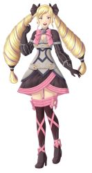 Rule 34 | absurdres, blonde hair, boots, breasts, commission, commissioner upload, dress, elise (fire emblem), fire emblem, fire emblem fates, high heels, highres, long hair, medium breasts, nintendo, aged up, pollo1567, purple eyes, ribbon, twintails, very long hair