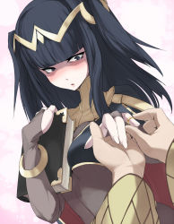 Rule 34 | 1girl, ario, black eyes, black hair, blush, bodysuit, book, bracelet, breasts, fire emblem, fire emblem awakening, hair ornament, jewelry, nintendo, out of frame, pov, pov hands, marriage proposal, ring, robin (fire emblem), see-through, small breasts, solo focus, tharja (fire emblem)