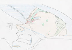 Rule 34 | 10s, 1boy, clenched teeth, color trace, commentary, gamagoori ira, highres, key frame, kill la kill, official art, production art, sketch, sweat, teeth, trigger (company)