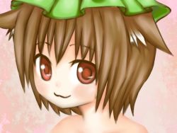 Rule 34 | 1girl, :3, animal ears, bad id, bad pixiv id, cat ears, cat girl, chen, female focus, hat, portrait, red eyes, solo, touhou
