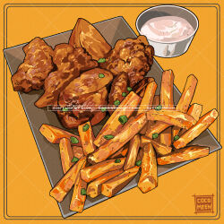 Rule 34 | artist name, chicken (food), cocomeen, food, food focus, french fries, no humans, original, sauce