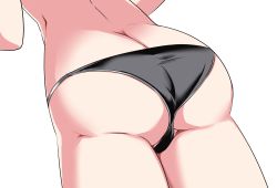 Rule 34 | 1girl, ass, ass focus, back, bare legs, black panties, butt crack, close-up, from behind, game cg, groin, head out of frame, highres, hip focus, huge ass, legs, nuko majin, panties, solo, tearju lunatique, thick thighs, thighs, to love-ru, to love-ru darkness, transparent background, underwear, wide hips