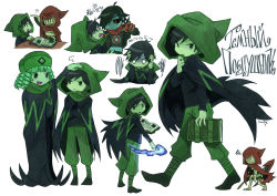 Rule 34 | book, cape, colored skin, dark acolyte (shovel knight), drill hair, green skin, hat, hood, magic, missy (shovel knight), sachy (sachichy), shovel knight, specter knight, white background