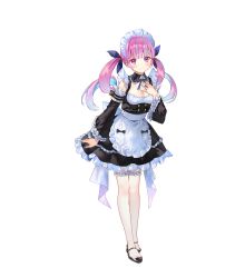 Rule 34 | 1girl, absurdres, ahoge, apron, aquarium (visual novel), bare shoulders, black dress, blue hair, blush, breasts, cleavage, closed mouth, detached sleeves, dress, drill hair, fingernails, frilled skirt, frills, full body, hand on own chest, hand up, hanekoto, highres, hololive, long hair, looking at viewer, maid, maid headdress, medium breasts, minato aqua, multicolored hair, nail polish, official art, purple eyes, purple hair, ribbon, shoes, short dress, simple background, skirt, sleeveless, solo, standing, thighhighs, twintails, two-tone hair, virtual youtuber, waist apron, white background, zettai ryouiki