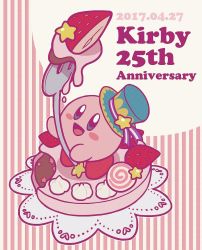 Rule 34 | blue eyes, cake, dated, english text, food, hat, hiyori (rindou66), kirby, kirby (series), nintendo, open mouth, smile, solo, spoon