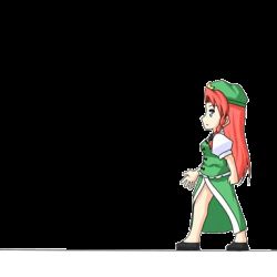 Rule 34 | 1girl, animated, animated gif, blue eyes, china dress, chinese clothes, dress, female focus, fire, haoushoukouken, hong meiling, immaterial and missing power, lowres, niconico, parody, red hair, ryuuko no ken, solo, the king of fighters, touhou, transparent background, urushi