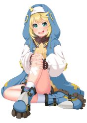 Rule 34 | 1boy, absurdres, artist request, blonde hair, blue eyes, blush, bridget (guilty gear), fingerless gloves, gloves, guilty gear, guilty gear strive, highres, looking at viewer, male focus, medium hair, open mouth, simple background, solo, trap, white background