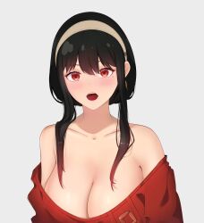 Rule 34 | 1girl, blush, breasts, highres, large breasts, looking at viewer, smile, solo, spy x family, sweater, yor briar