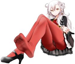 Rule 34 | &gt;:(, 1girl, absurdres, ascot, ass, bikini, black footwear, black panties, braid, brooch, brown eyes, closed mouth, collared shirt, cowlick, crossed legs, crotch seam, dutch angle, fate/grand order, fate (series), feet, foot focus, from below, frown, gem, glass, glint, hair between eyes, high heels, highres, holding, holding shoe, holding shoes, huge filesize, invisible chair, jewelry, lace, lace-trimmed bikini, lace trim, legs, long hair, long sleeves, mary janes, no shoes, olga marie animusphere, oouso, panties, panties under pantyhose, pantyhose, perspective, pleated skirt, red ascot, red pantyhose, serious, shirt, unworn shoe, shoe soles, shoes, unworn shoes, side braid, silver hair, simple background, single braid, single shoe, sitting, skirt, soles, solo, swimsuit, thighband pantyhose, toes, transparent, underwear, upskirt, v-shaped eyebrows, white background, white skirt