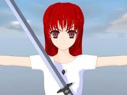 Rule 34 | 00s, red eyes, red hair, shakugan no shana, shana, sword, weapon