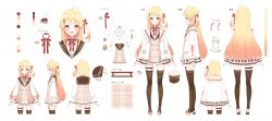 Rule 34 | 1girl, :d, absurdres, ahoge, artist request, asymmetrical hair, black thighhighs, blonde hair, bow, character sheet, cropped legs, dress, flat chest, fortissimo, frilled dress, frilled jacket, frills, full body, gradient hair, hair ornament, highres, hololive, hololive dev is, jacket, long hair, multicolored hair, musical note, musical note hair ornament, musical note print, official art, open mouth, orange bow, orange hair, otonose kanade, piano print, pink eyes, red bow, red ribbon, ribbon, side ponytail, sidelocks, smile, standing, striped clothes, striped dress, swept bangs, thigh strap, thighhighs, thighs, treble clef, two-tone hair, virtual youtuber, white footwear, white jacket, zettai ryouiki