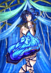Rule 34 | 1girl, ;), absurdres, alternate hairstyle, artist name, artist request, asaka karin, back bow, bare legs, bare shoulders, black gloves, black ribbon, blue bow, blue curtains, blue detached collar, blue dress, blue eyes, blue flower, blue hair, blue skirt, blush, bow, bracelet, breasts, celebrity in blue (love live!), cleavage, cleavage cutout, clothing cutout, collarbone, collared dress, curtains, dark blue hair, dress, drill hair, female focus, flower, frilled dress, frilled skirt, frills, from behind, gloves, hair flower, hair ornament, highres, indoors, jewelry, lace, lace-trimmed gloves, lace trim, long hair, looking at viewer, looking back, love live!, love live! nijigasaki high school idol club, love live! school idol festival, love live! school idol festival all stars, miniskirt, mole, mole on body, mole on breast, one eye closed, parted lips, pearl bracelet, plaid, plaid dress, plaid skirt, pleated, pleated dress, pleated skirt, ribbon, ribbon-trimmed legwear, ribbon trim, short hair, side ponytail, skirt, sleeveless, sleeveless dress, smile, solo, sparkle, teeth