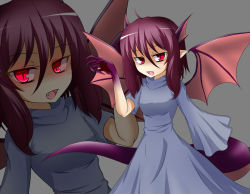 Rule 34 | claws, demon girl, monster girl, purple hair, red eyes, demon girl, wings