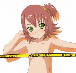 Rule 34 | 00s, 1girl, bad id, bad pixiv id, brown hair, censored, green eyes, mametti, nan (tales), side ponytail, solo, tales of (series), tales of vesperia