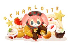 Rule 34 | 10s, bad id, bad pixiv id, candy, character name, charlotte (madoka magica), cupcake, food, hirune12, mahou shoujo madoka magica, mahou shoujo madoka magica (anime), no humans, simple background, solo, sweets, white background