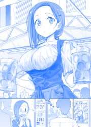 Rule 34 | 10s, 1girl, 2016, alcohol, apron, asymmetrical hair, beer, beer mug, blouse, blue theme, blush, bodice, breasts, comic, commentary request, cross-laced clothes, crowd, cup, d:, dirndl, dress, drinking glass, dual wielding, earrings, embarrassed, expressionless, eyebrows, flag, formal, german clothes, german flag, getsuyoubi no tawawa, hair ornament, hairclip, hands up, himura kiseki, holding, holding cup, holding drinking glass, imagining, jewelry, kouhai-chan (tawawa), large breasts, looking at another, looking at viewer, mole, mole under eye, monochrome, mug, multiple boys, nose blush, office lady, oktoberfest, open mouth, original, poster (object), shirt, short sleeves, silent comic, stud earrings, underbust, upper body, waist apron, wavy mouth, | |