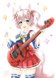 Rule 34 | 1girl, fox girl, guitar, howan (show by rock!!), instrument, red skirt, show by rock!!, skirt