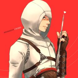 Rule 34 | 1boy, altair ibn la-ahad, assassin&#039;s creed, assassin&#039;s creed (series), blood, heart, concealed weapon, hidden blade (assassin&#039;s creed), male focus, ritsu (0015-xxxlxxxr), scar, solo, vambraces, weapon