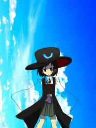 Rule 34 | 1other, androgynous, baila kuangzi, black coat, black eyes, black hair, chinese commentary, closed mouth, coat, collared shirt, commentary request, cowboy shot, detached sleeves, enraku tsubakura, expressionless, green hakama, hakama, hakama short skirt, hakama skirt, hat, highres, japanese clothes, len&#039;en, long sleeves, looking at viewer, other focus, photo background, shirt, short hair, skirt, sleeveless, sleeveless coat, sleeveless shirt, solo, two-sided fabric, two-sided headwear