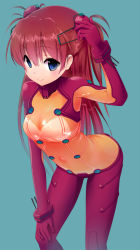 Rule 34 | 00s, 1girl, bad id, bad pixiv id, blue eyes, bodysuit, evangelion: 2.0 you can (not) advance, latex, long hair, multicolored clothes, neon genesis evangelion, ogadenmon, plugsuit, rebuild of evangelion, red hair, smile, solo, souryuu asuka langley, test plugsuit