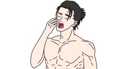 Rule 34 | 1boy, 1girl, animated, artist request, bed, bed sheet, bedroom, black hair, blanket, eren yeager, green eyes, highres, long hair, looking at another, lying, meme, muscular, muscular male, on back, on side, open mouth, pieck finger, shingeki no kyojin, simple background, sound, surprised, video, waking up, wavy hair, white background, yawning
