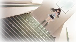 Rule 34 | 1girl, arihara nodoka, game cg, narumi suzune, purple hair, stairs, tojita sekai no tori colony