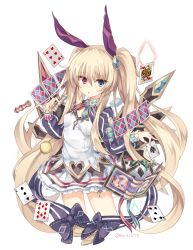 Rule 34 | 1girl, :o, ace (playing card), ace of spades, blue eyes, bow, chess piece, club (shape), diamond (shape), dress, grimms notes, hair bow, heart, heart-shaped pupils, heart card, heterochromia, long sleeves, looking at viewer, multicolored clothes, multicolored dress, playing card, purple dress, queen (chess), queen (playing card), queen of hearts (playing card), red eyes, rento (rukeai), solo, spade (shape), symbol-shaped pupils, white dress