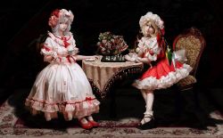 Rule 34 | 2girls, ascot, bat wings, blonde hair, blue hair, board game, bow, brooch, carpet, chair, chess, chess piece, chessboard, crystal, cup, dress, flandre scarlet, flower, frilled shirt, frilled shirt collar, frilled skirt, frilled sleeves, frills, hand on own face, hat, hat ribbon, highres, holding, holding cup, indoors, jewelry, lips, long dress, mary janes, medium hair, medium skirt, mob cap, multiple girls, nerney, one side up, photo-referenced, pink dress, puffy short sleeves, puffy sleeves, red bow, red eyes, red ribbon, red skirt, red vest, remilia scarlet, revision, ribbon, ribbon trim, rug, sash, saucer, shirt, shoes, short hair, short sleeves, siblings, side ponytail, sisters, sitting, skirt, skirt set, table, tablecloth, tea set, teacup, teapot, touhou, vest, white shirt, wings, wrist cuffs, yellow ascot