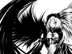 Rule 34 | 00s, frills, mnk, red eyes, rozen maiden, solo, suigintou, wings
