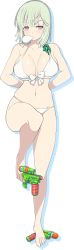 Rule 34 | 10s, 1girl, barefoot, bikini, breasts, blowing bubbles, chewing gum, feet, holding with feet, large breasts, naraku (senran kagura), senran kagura, solo, swimsuit, tagme