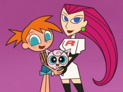 2girls blue_eyes carrying creatures_(company) freckles game_freak gen_1_pokemon green_eyes jessie_(pokemon) jigglypuff long_hair misty_(pokemon) multiple_girls nintendo orange_hair pink_hair pokemon pokemon_(anime) pokemon_(classic_anime) ponytail powerpuff_girls rachael_lillis smile standing team_rocket team_rocket_uniform tehnutball toon_(style) very_long_hair voice_actor_connection