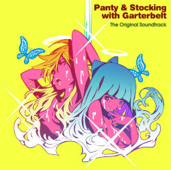 Rule 34 | 10s, angel, blonde hair, blue eyes, bug, butterfly, gainax, halo, bug, lips, long hair, official art, panty &amp; stocking with garterbelt, panty (psg), stocking (psg)