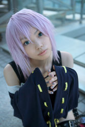 Rule 34 | cosplay, highres, kaieda kae, photo (medium), purple hair, rosario+vampire, shirayuki mizore, tank top