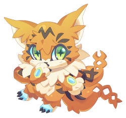 cat digimon digimon_(creature) fluffy meicoomon multiple_tails symbol-shaped_pupils tail